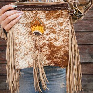 Cowhide Fringe Crossbody Purse | Western Cowgirl Purse | Hair on Hide Bag